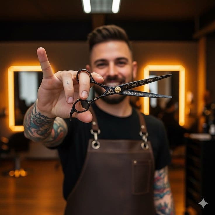 Barbeiro realizando corte